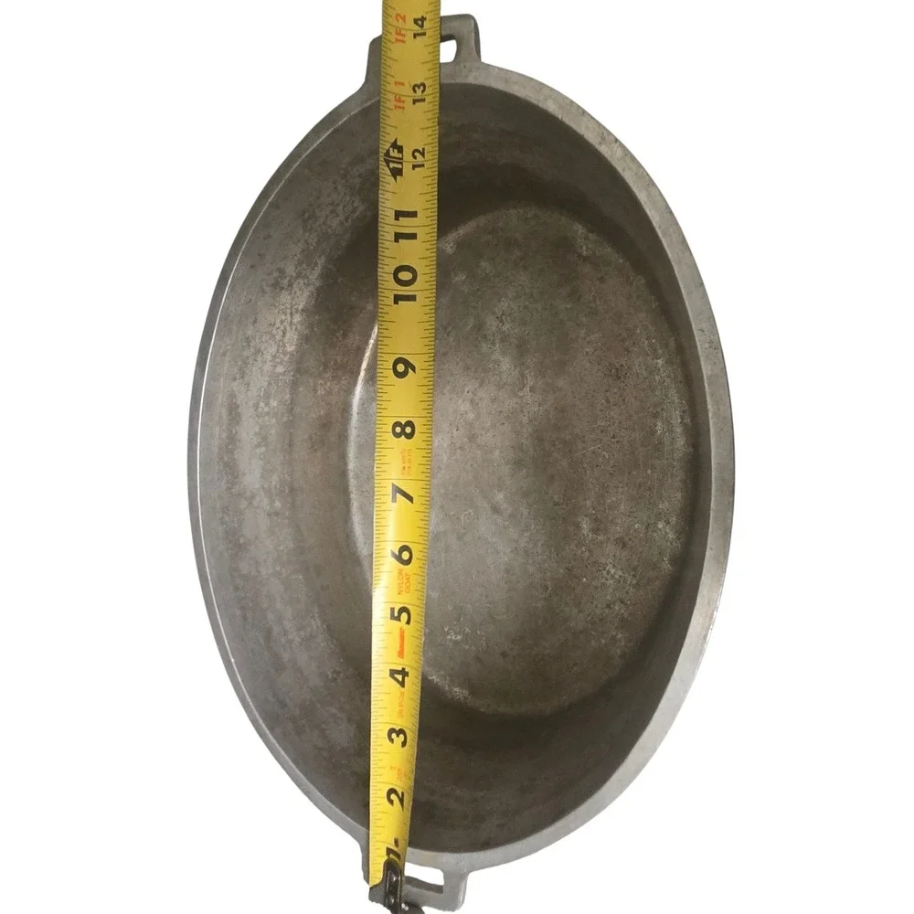 Vtg 1950s Miracle Maid Cast Aluminum Oval Roaster Dutch Oven with Basting Lid